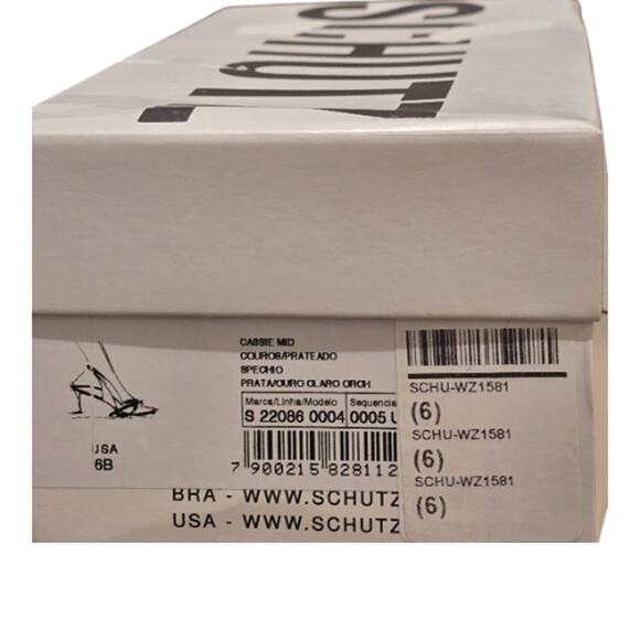 Schutz Cassie Mid Sandal in Prata & Ouro Claro Orch EUC Size 6 - Picture 4 of 13